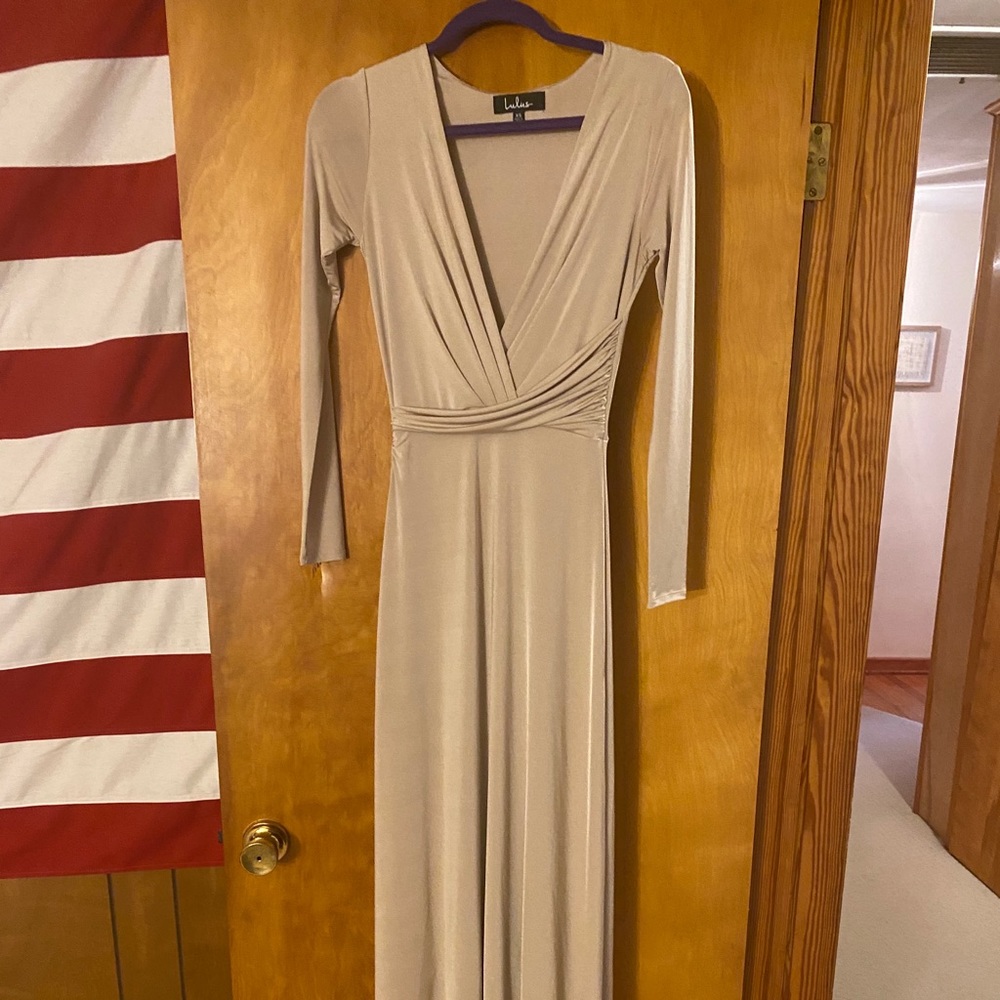 Lulu Champagne long sleeve gown